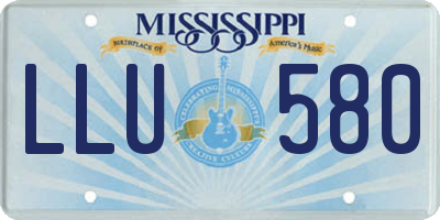 MS license plate LLU580