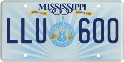 MS license plate LLU600