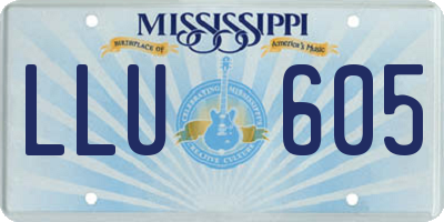MS license plate LLU605