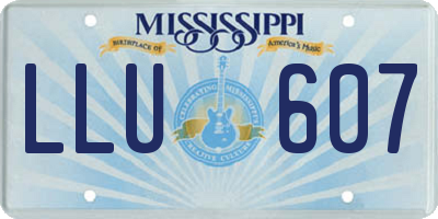 MS license plate LLU607
