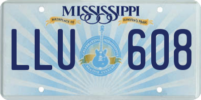 MS license plate LLU608