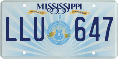 MS license plate LLU647