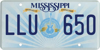 MS license plate LLU650