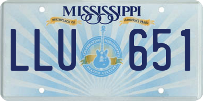 MS license plate LLU651