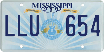 MS license plate LLU654