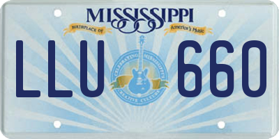 MS license plate LLU660
