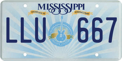 MS license plate LLU667