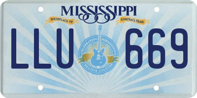 MS license plate LLU669