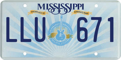 MS license plate LLU671