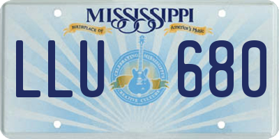 MS license plate LLU680