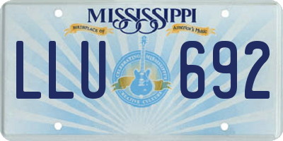 MS license plate LLU692