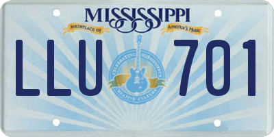 MS license plate LLU701