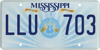 MS license plate LLU703