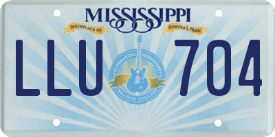 MS license plate LLU704