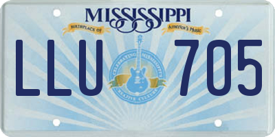 MS license plate LLU705