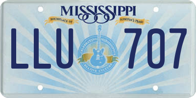 MS license plate LLU707
