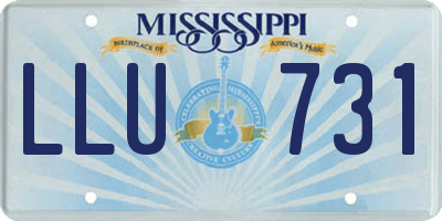 MS license plate LLU731