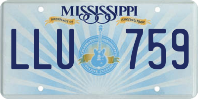 MS license plate LLU759