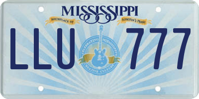 MS license plate LLU777