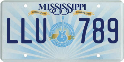 MS license plate LLU789