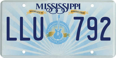 MS license plate LLU792