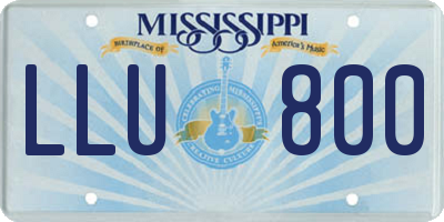 MS license plate LLU800
