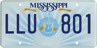 MS license plate LLU801