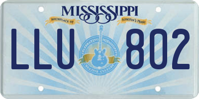 MS license plate LLU802