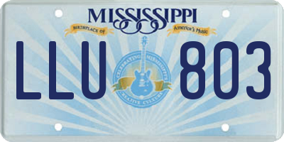 MS license plate LLU803