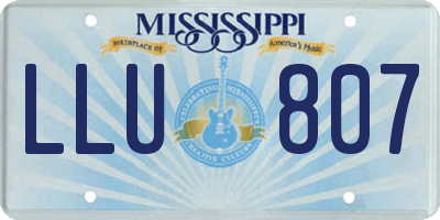 MS license plate LLU807