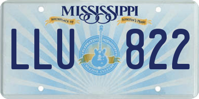 MS license plate LLU822