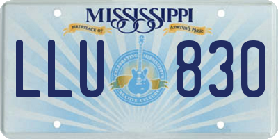 MS license plate LLU830