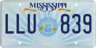 MS license plate LLU839
