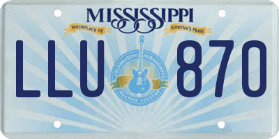 MS license plate LLU870