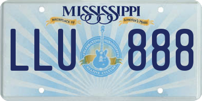 MS license plate LLU888