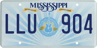 MS license plate LLU904