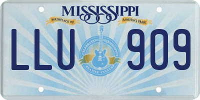 MS license plate LLU909
