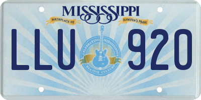 MS license plate LLU920
