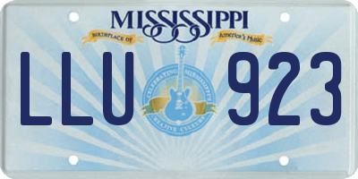 MS license plate LLU923