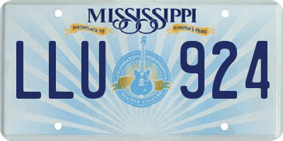 MS license plate LLU924