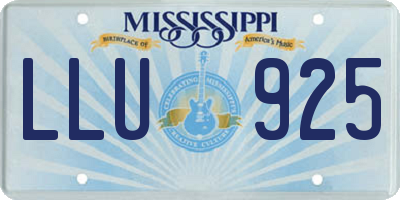 MS license plate LLU925