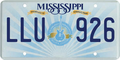MS license plate LLU926