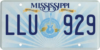 MS license plate LLU929