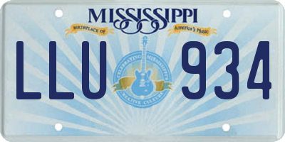 MS license plate LLU934