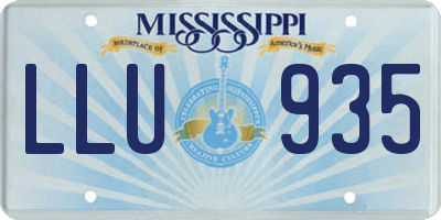 MS license plate LLU935
