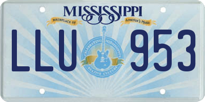 MS license plate LLU953