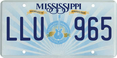 MS license plate LLU965