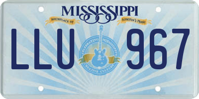 MS license plate LLU967