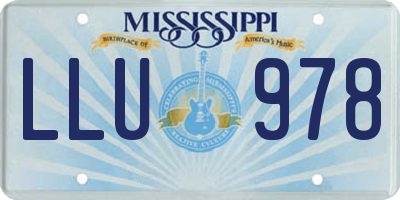 MS license plate LLU978