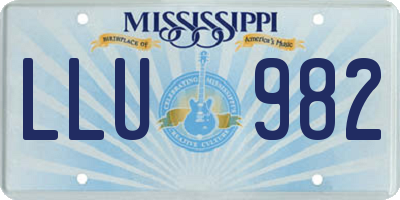 MS license plate LLU982